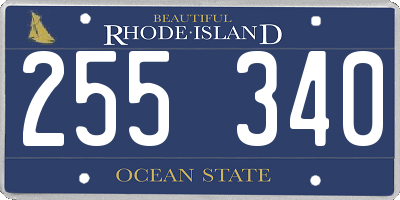 RI license plate 255340