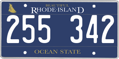RI license plate 255342
