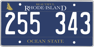 RI license plate 255343