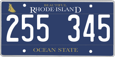 RI license plate 255345