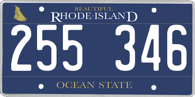 RI license plate 255346
