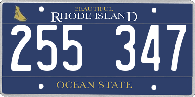 RI license plate 255347