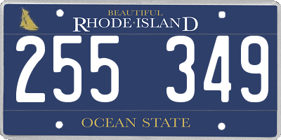 RI license plate 255349