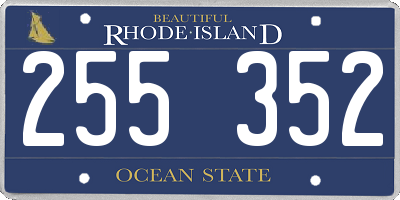 RI license plate 255352