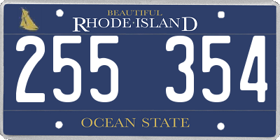 RI license plate 255354