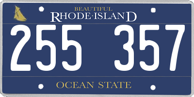 RI license plate 255357