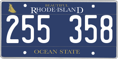 RI license plate 255358