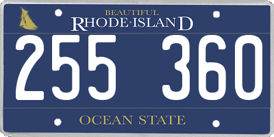 RI license plate 255360