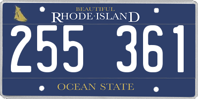 RI license plate 255361