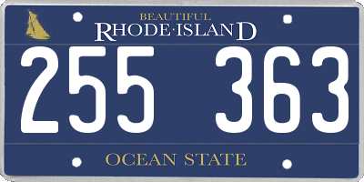 RI license plate 255363