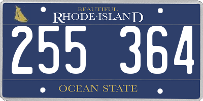 RI license plate 255364