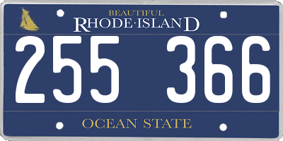 RI license plate 255366