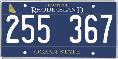 RI license plate 255367