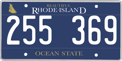 RI license plate 255369