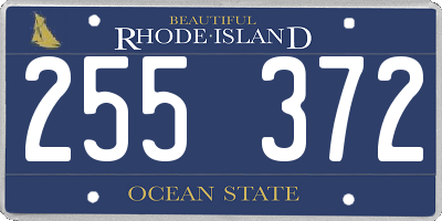 RI license plate 255372