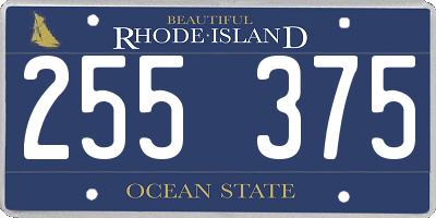 RI license plate 255375