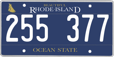 RI license plate 255377
