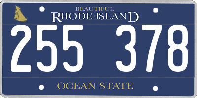 RI license plate 255378