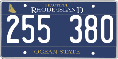 RI license plate 255380