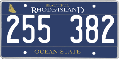 RI license plate 255382