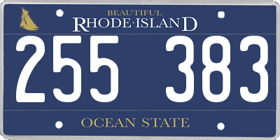 RI license plate 255383