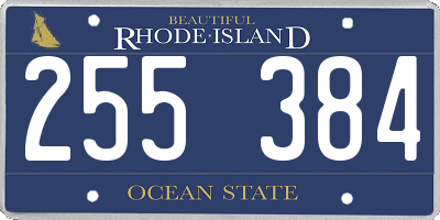 RI license plate 255384