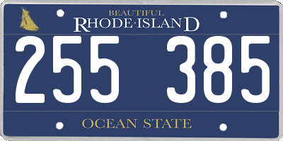 RI license plate 255385