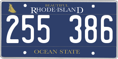 RI license plate 255386