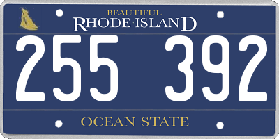 RI license plate 255392