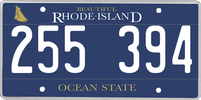 RI license plate 255394
