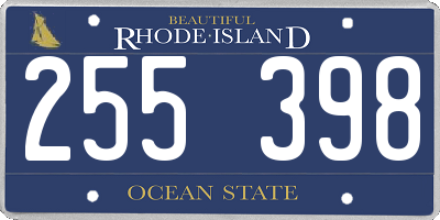 RI license plate 255398