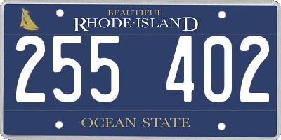 RI license plate 255402