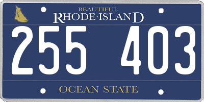 RI license plate 255403