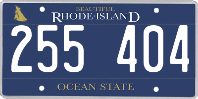 RI license plate 255404