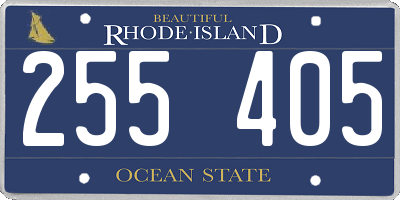 RI license plate 255405