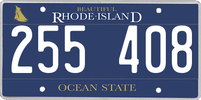 RI license plate 255408