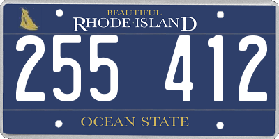 RI license plate 255412