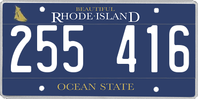 RI license plate 255416