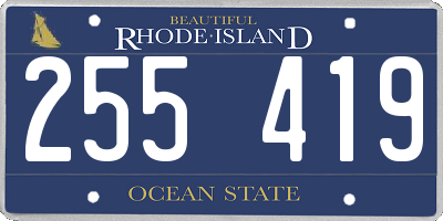 RI license plate 255419