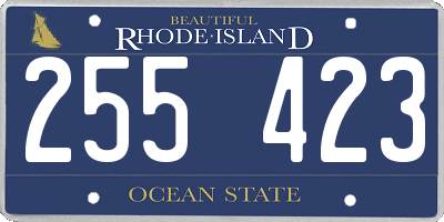 RI license plate 255423
