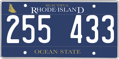 RI license plate 255433