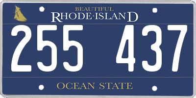 RI license plate 255437