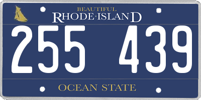 RI license plate 255439