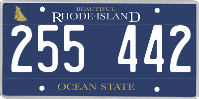 RI license plate 255442