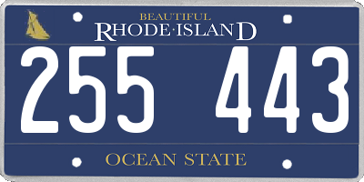 RI license plate 255443