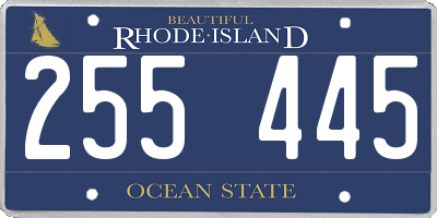 RI license plate 255445