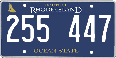 RI license plate 255447