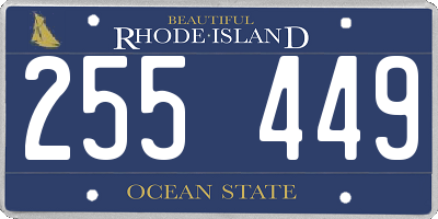 RI license plate 255449