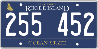 RI license plate 255452