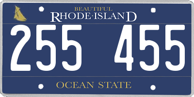 RI license plate 255455